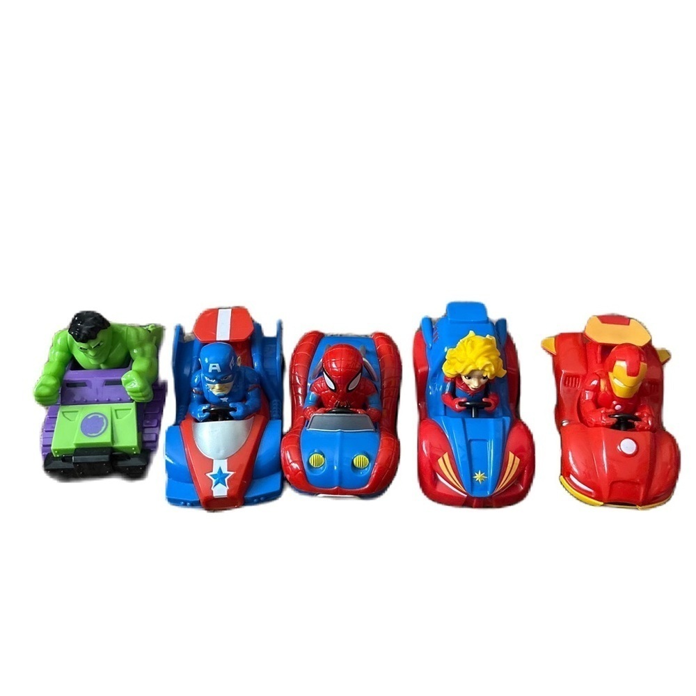 Marvel Superhero Car Set Bundle Pull Back Hulk Spiderman Iron Man